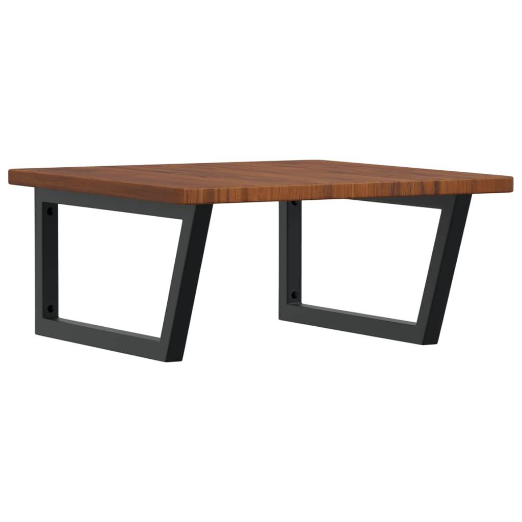 vidaXL Waschtischplatte mit Halterung Stahl und Massivholz Eiche