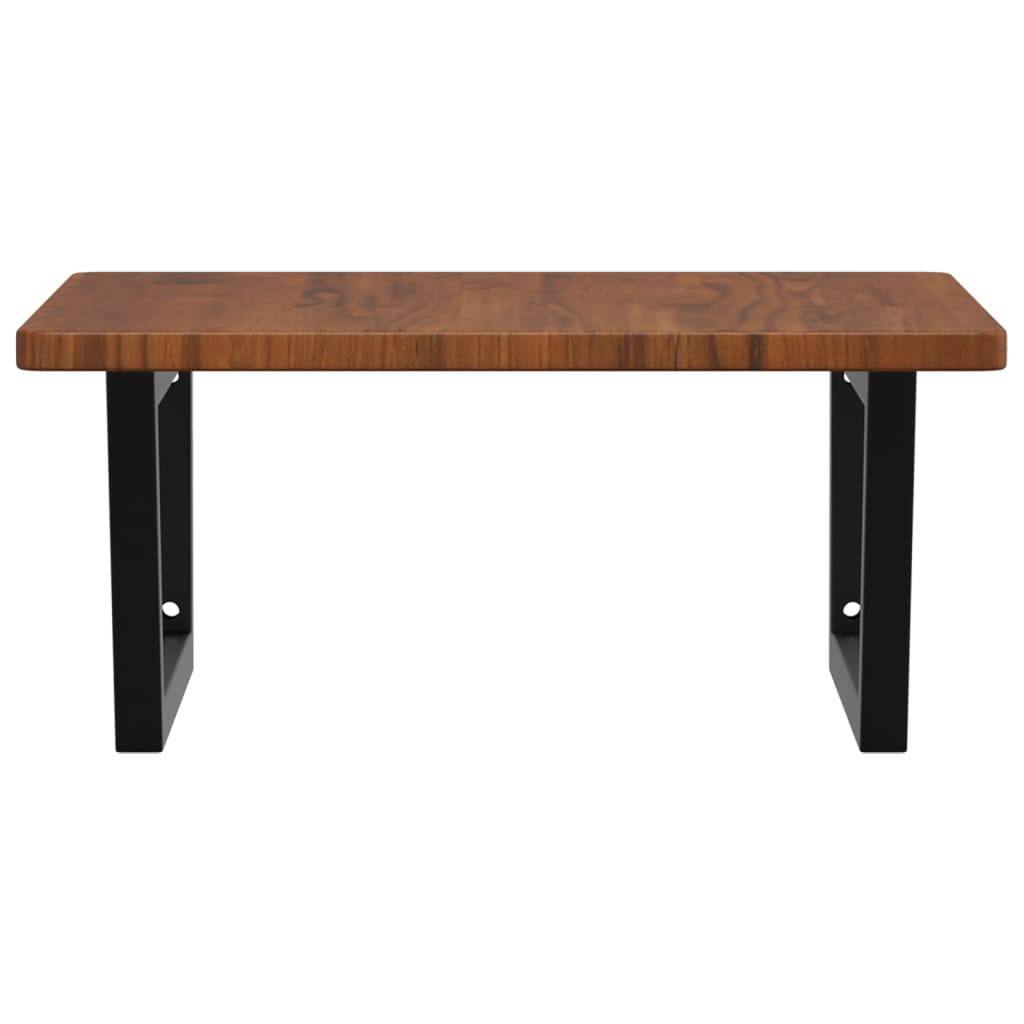 vidaXL Waschtischplatte mit Halterung Stahl und Massivholz Eiche