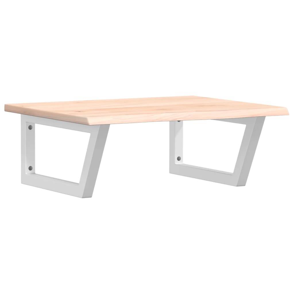 vidaXL Waschtischplatte mit Halterung Stahl und Massivholz Eiche