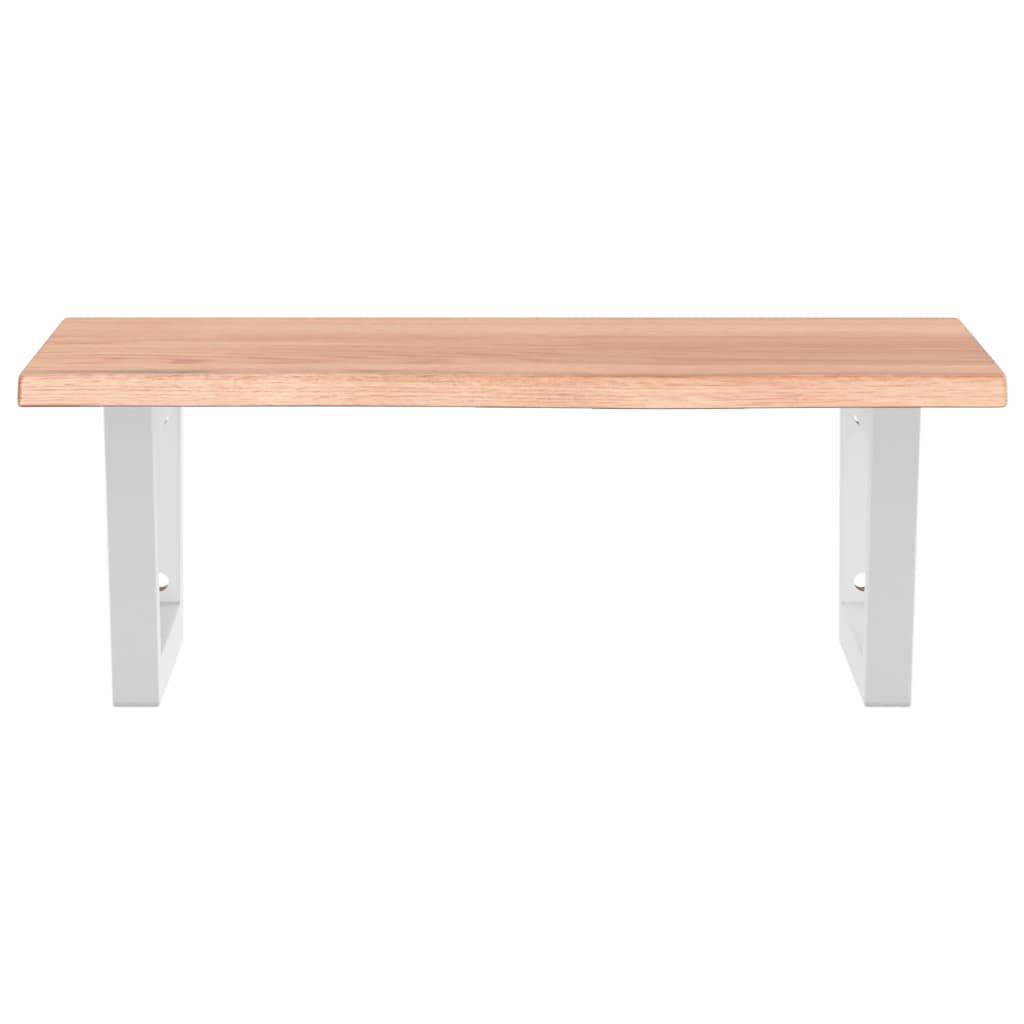 vidaXL Waschtischplatte mit Halterung Stahl und Massivholz Eiche