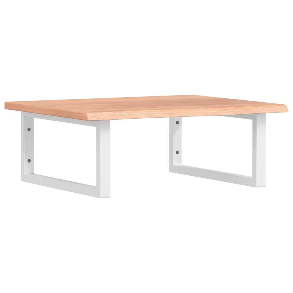 vidaXL Waschtischplatte mit Halterung Stahl und Massivholz Eiche