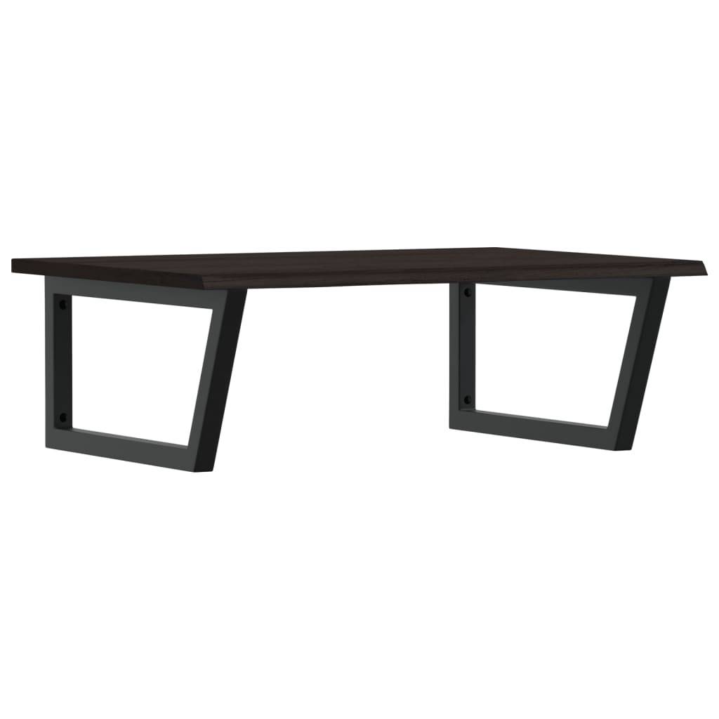 vidaXL Waschtischplatte mit Halterung Stahl und Massivholz Eiche