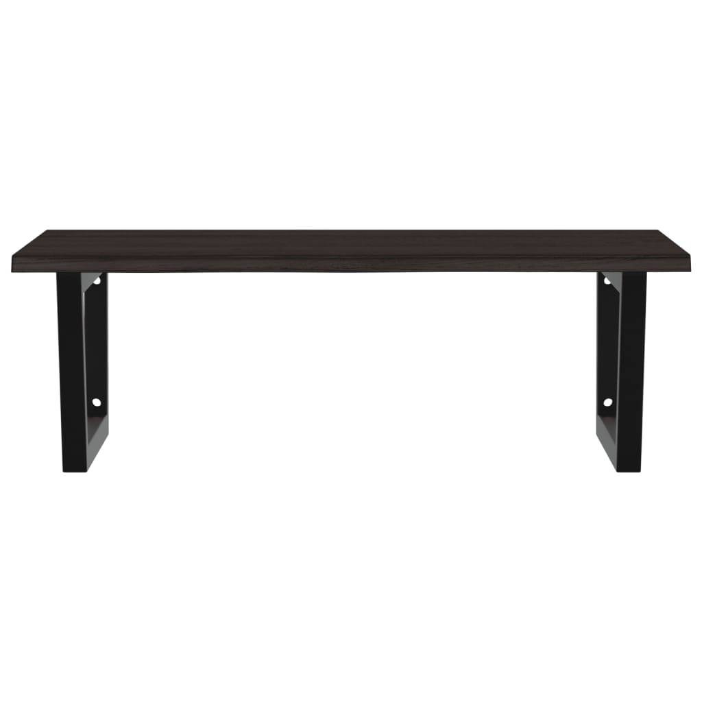 vidaXL Waschtischplatte mit Halterung Stahl und Massivholz Eiche