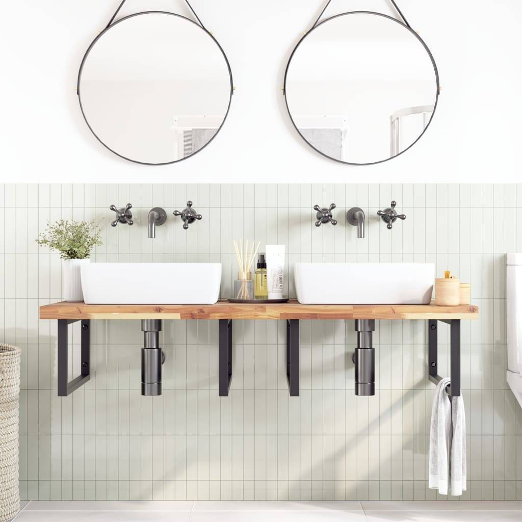 vidaXL Waschtischplatte Unbehandelt 140x60x4 cm Massivholz Akazie