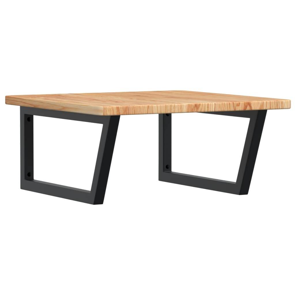 vidaXL Waschtischplatte mit Halterung Stahl und Massivholz Eiche