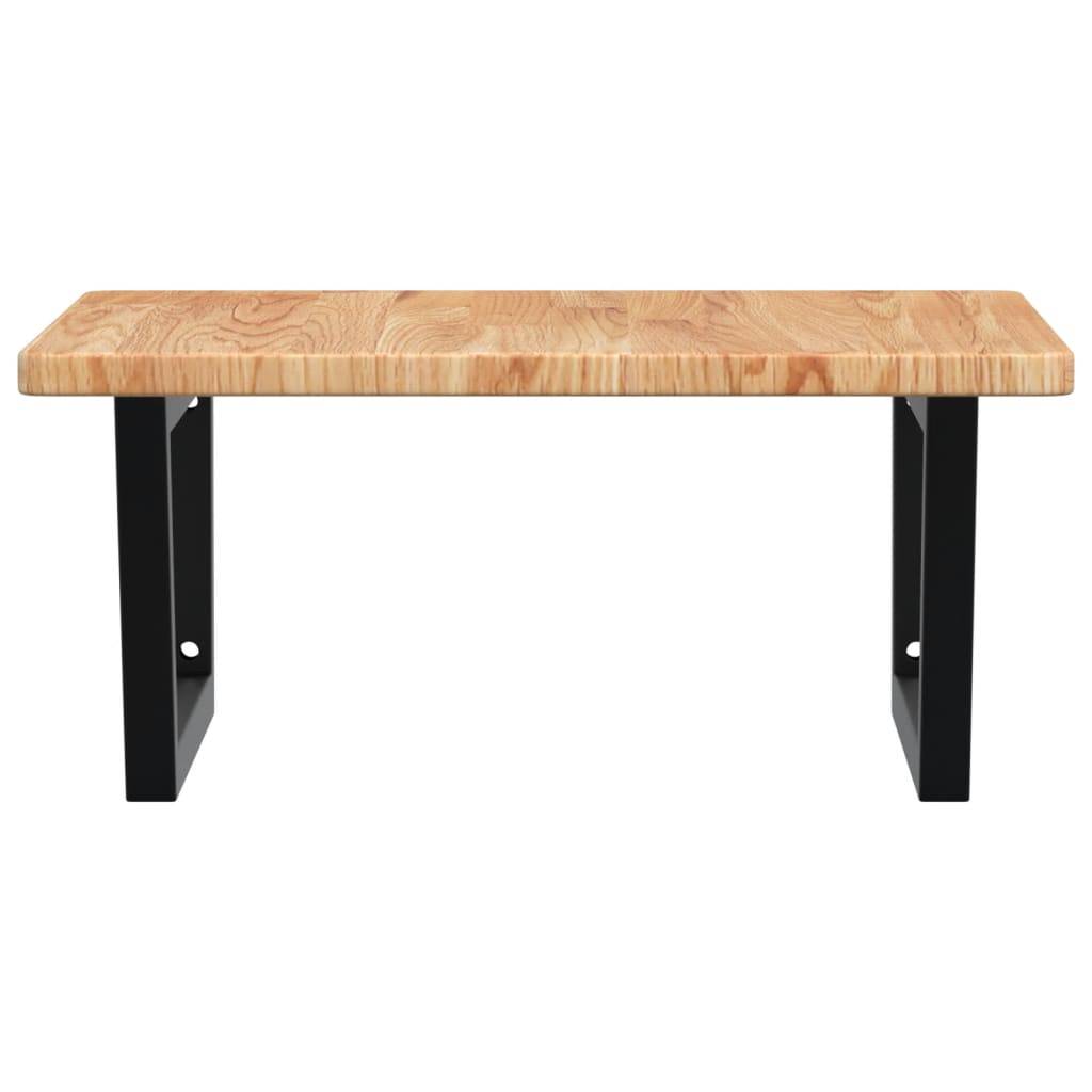 vidaXL Waschtischplatte mit Halterung Stahl und Massivholz Eiche
