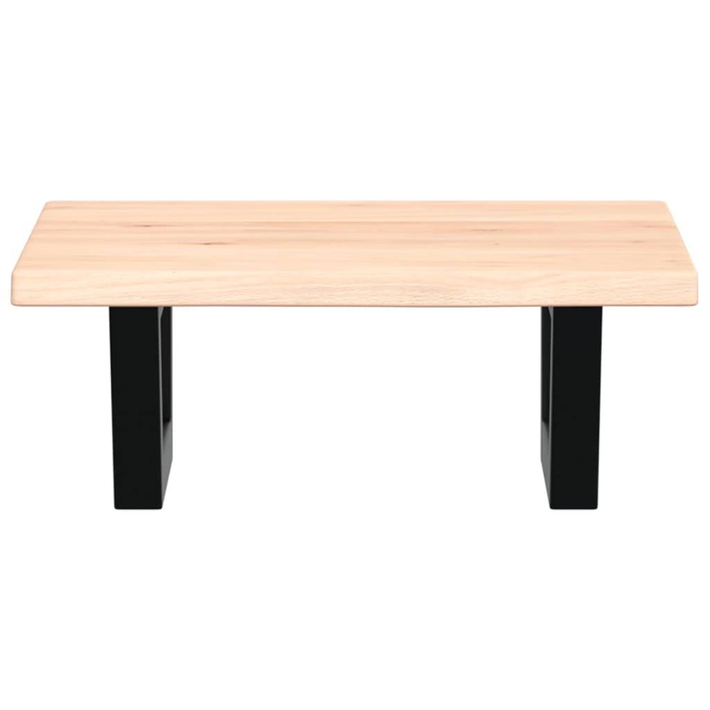 vidaXL Waschtischplatte mit Halterung Stahl und Massivholz Eiche