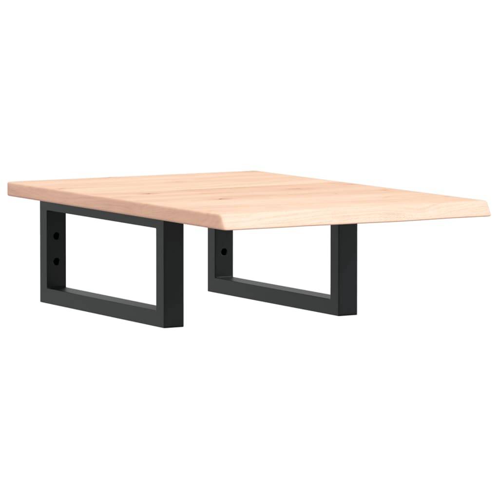 vidaXL Waschtischplatte mit Halterung Stahl und Massivholz Eiche