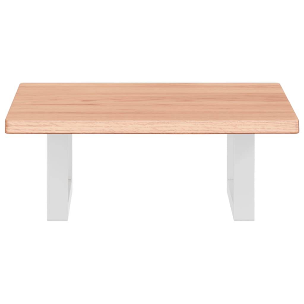 vidaXL Waschtischplatte mit Halterung Stahl und Massivholz Eiche