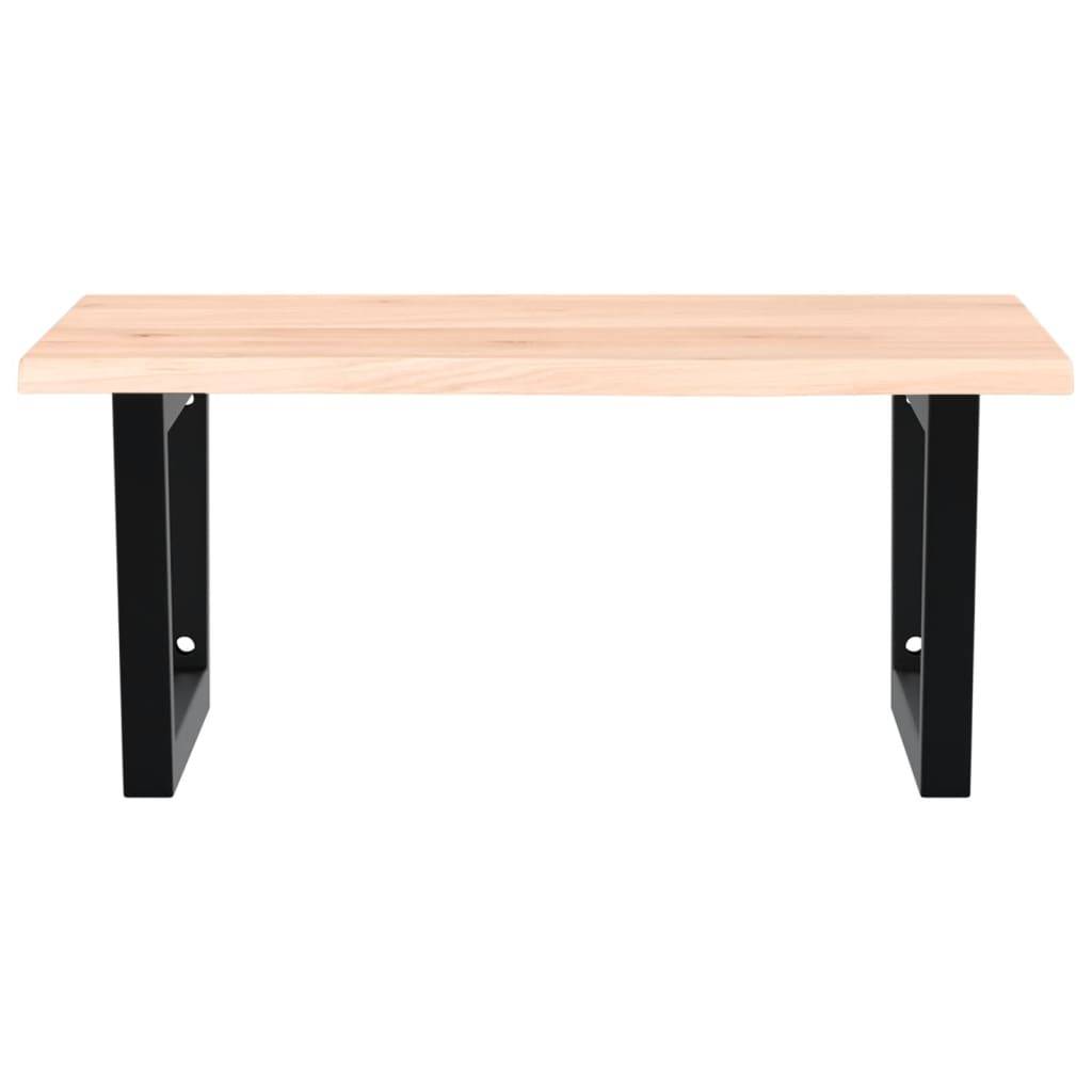 vidaXL Waschtischplatte mit Halterung Stahl und Massivholz Eiche