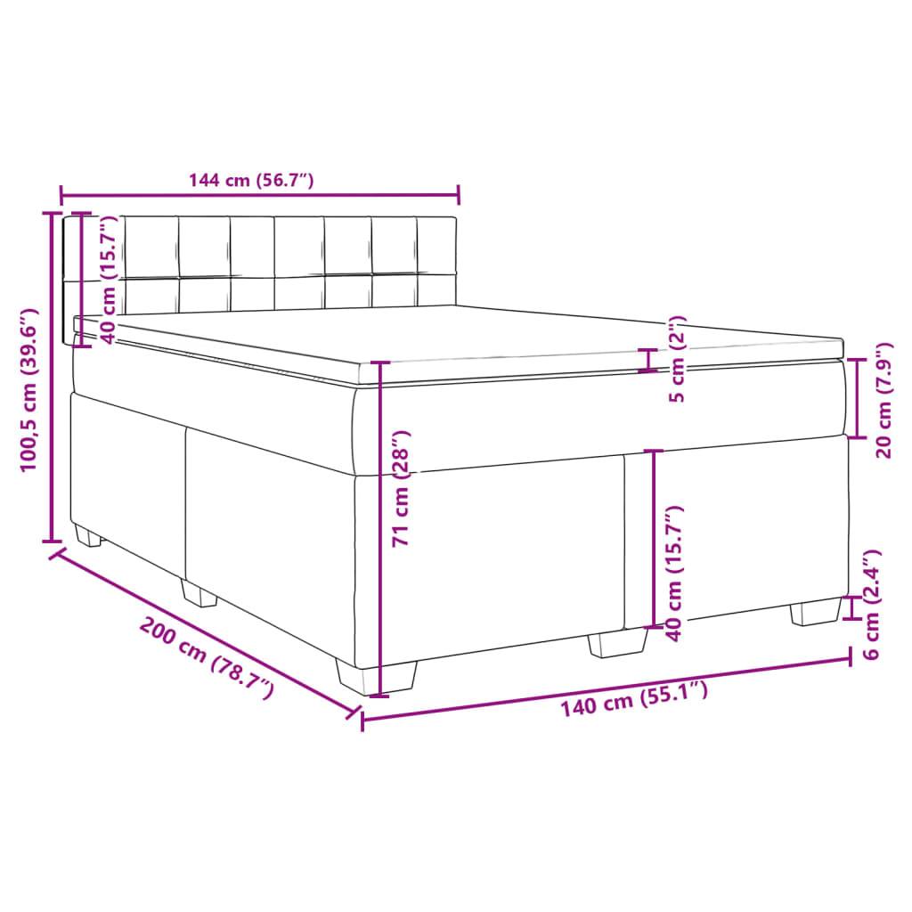 vidaXL Boxspringbett mit Matratze Dunkelgrün 140x200 cm Samt