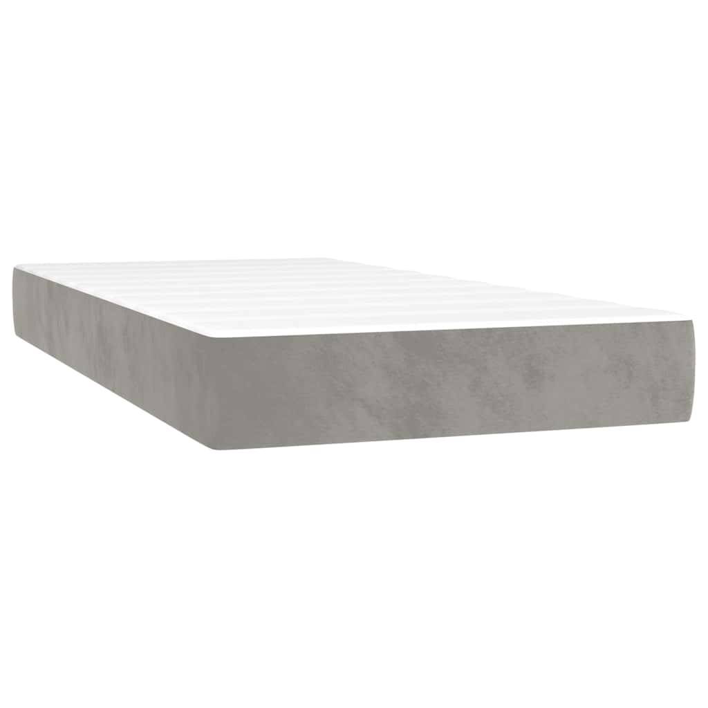 vidaXL Taschenfederkernmatratze Hellgrau 80x220x20 cm Samt