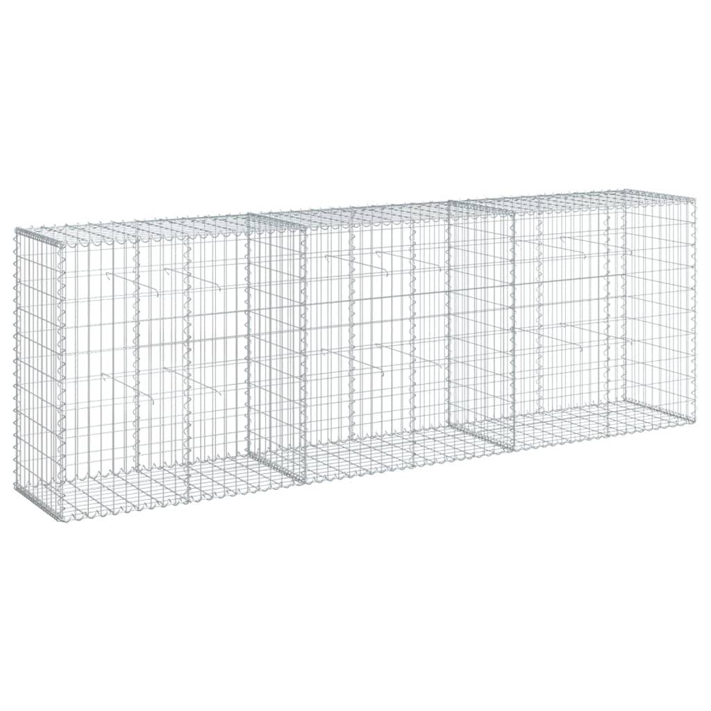 vidaXL Gabione mit Deckel 300x50x100 cm Verzinktes Eisen