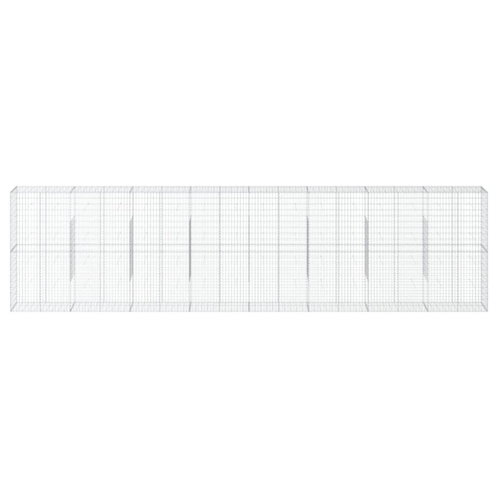 vidaXL Gabione mit Deckel 800x50x200 cm Verzinktes Eisen