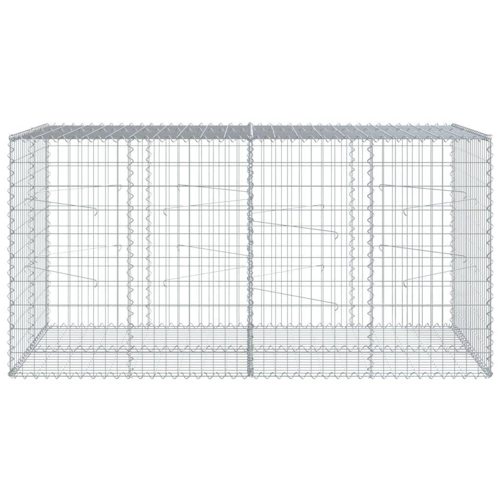 vidaXL Gabione mit Deckel 200x100x100 cm Verzinktes Eisen