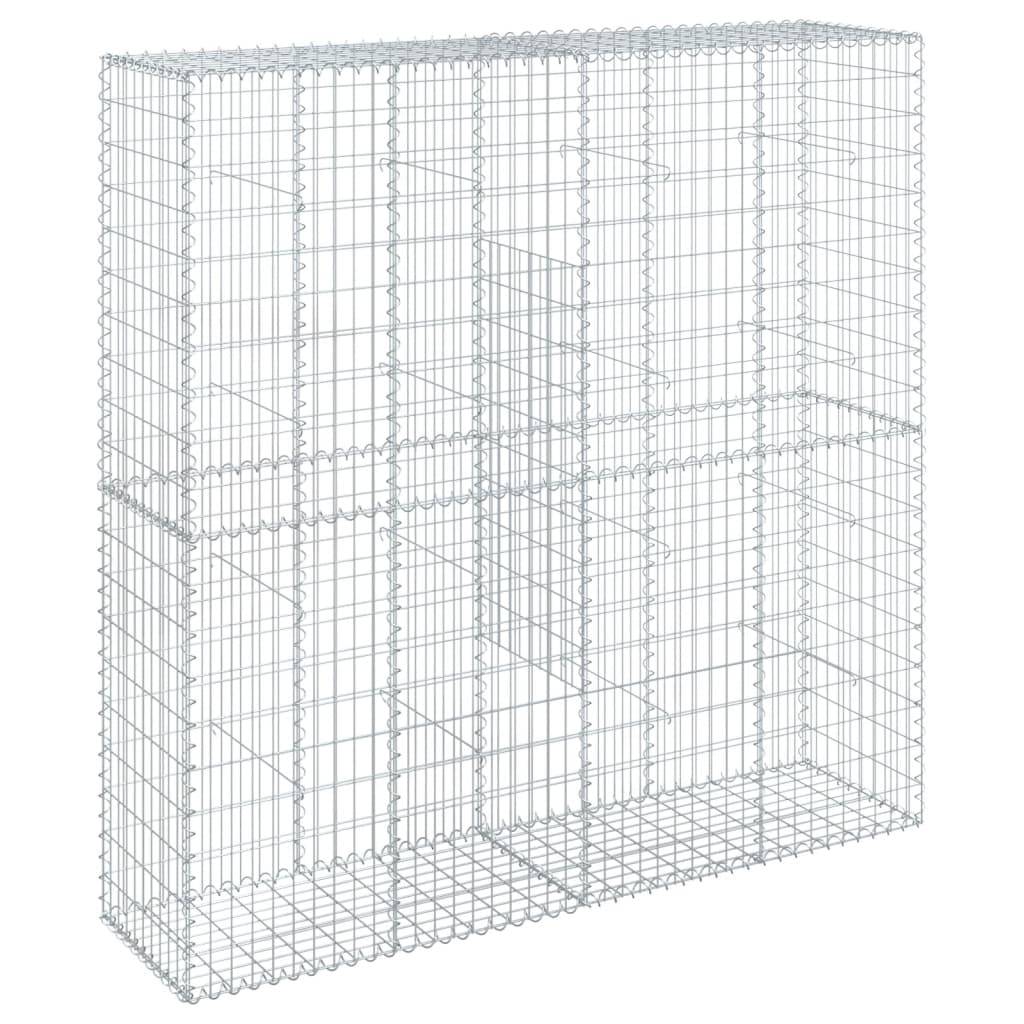 vidaXL Gabione mit Deckel 200x50x200 cm Verzinktes Eisen