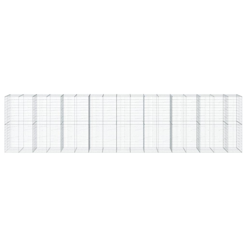 vidaXL Gabione mit Deckel 850x100x200 cm Verzinktes Eisen