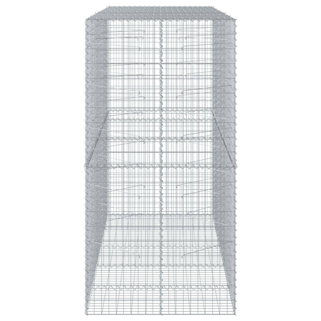 vidaXL Gabione mit Deckel 250x100x200 cm Verzinktes Eisen