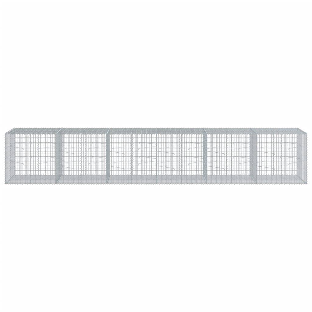 vidaXL Gabione mit Deckel 600x100x100 cm Verzinktes Eisen