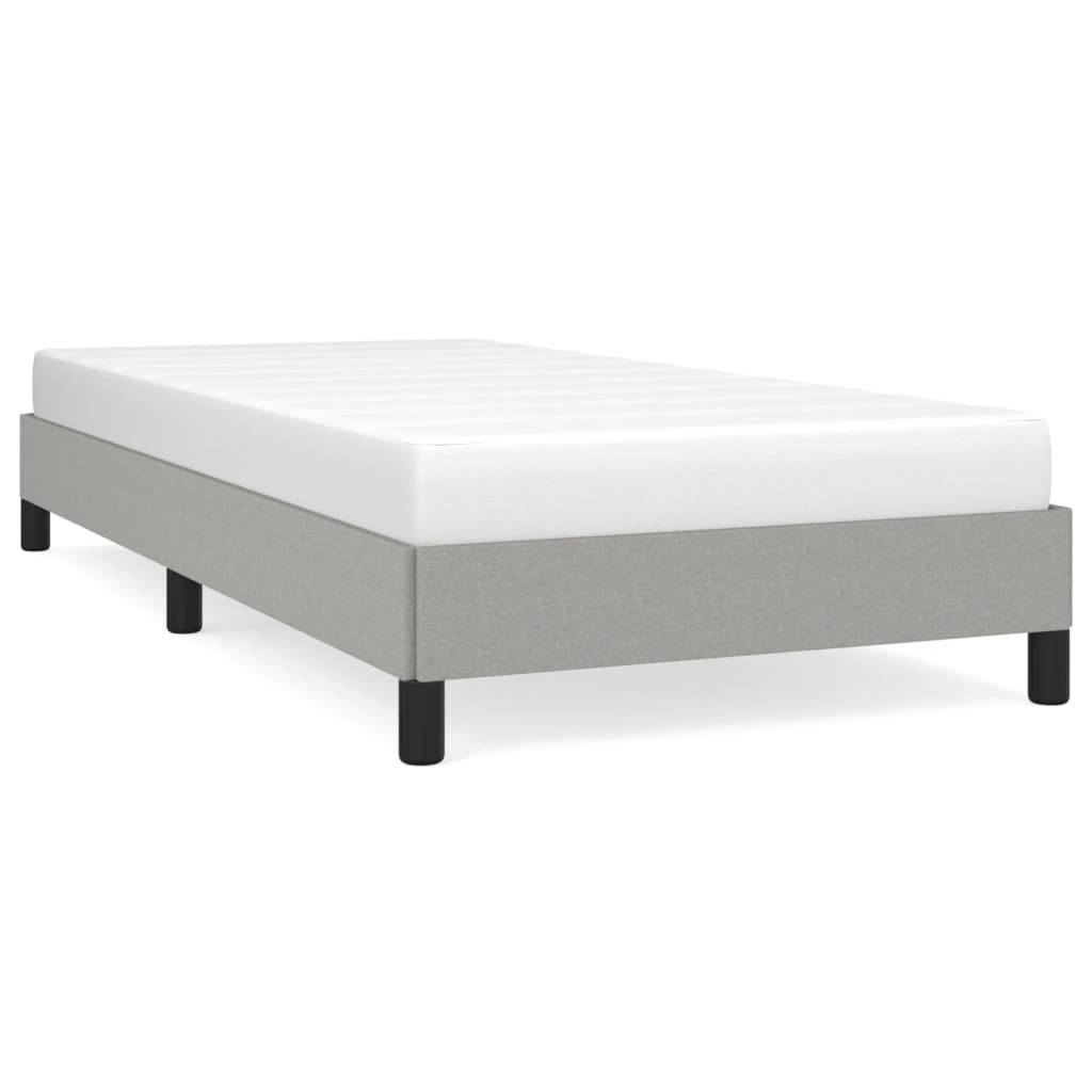 vidaXL Bettgestell ohne Matratze Hellgrau 90x200 cm Stoff