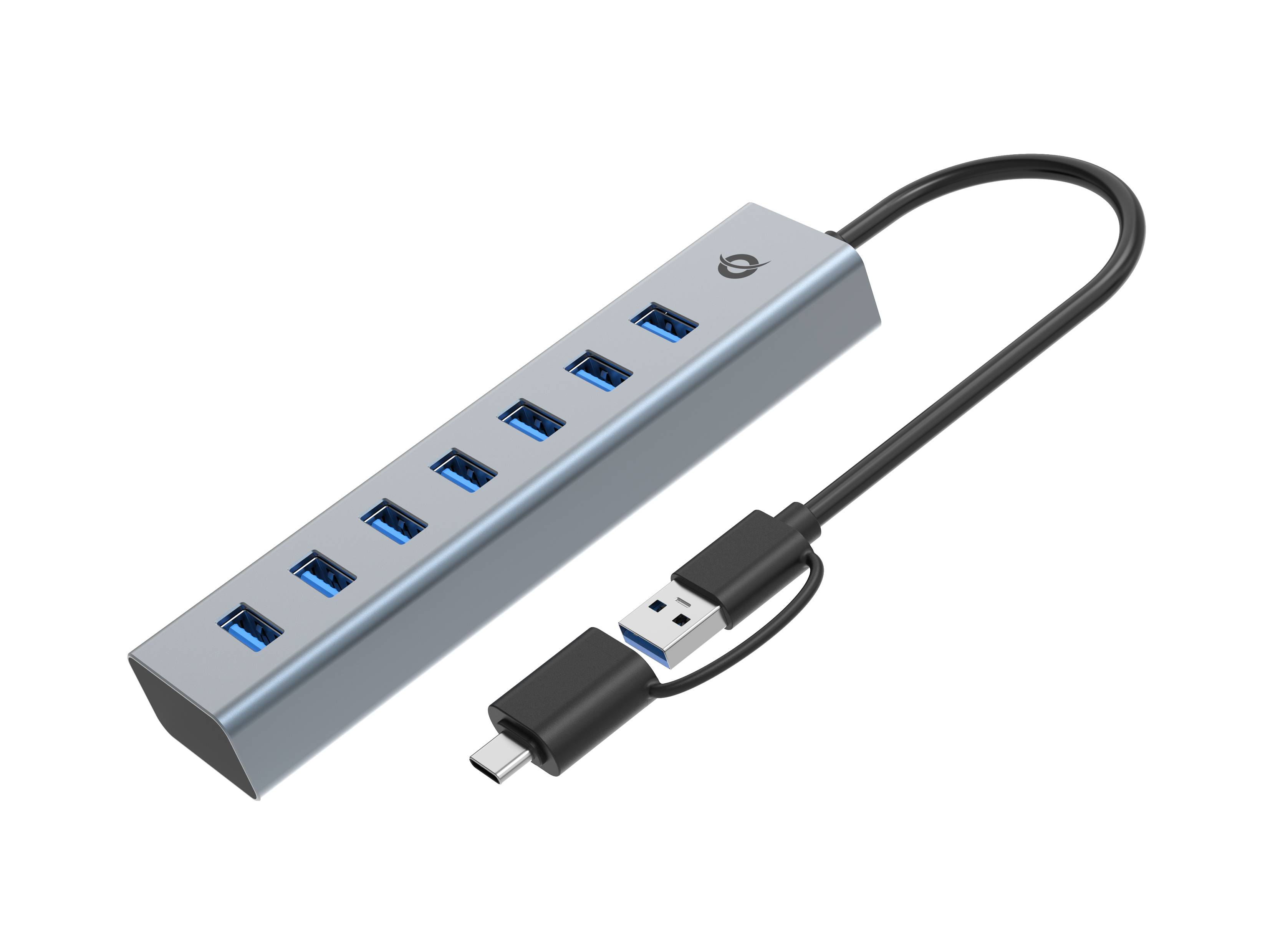 CONCEPTRONIC 7-Port Hub USB-A3.0/-C Adap.->7xA3.0 o.Netz. gr