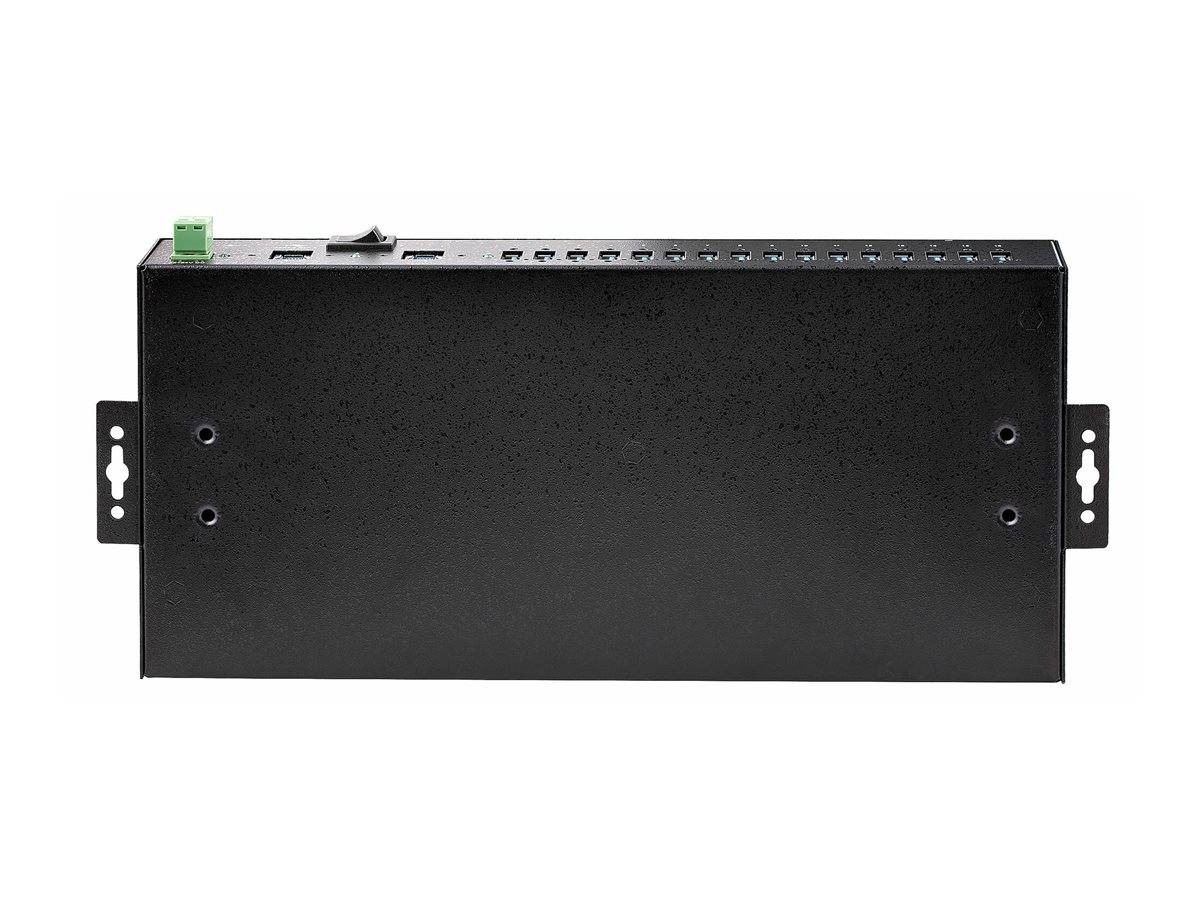 StarTech.com 16-Port Industrial USB 5Gbps Hub with Power Adapter, Metal Enclosure, Mountable, ESD Protection, Terminal B