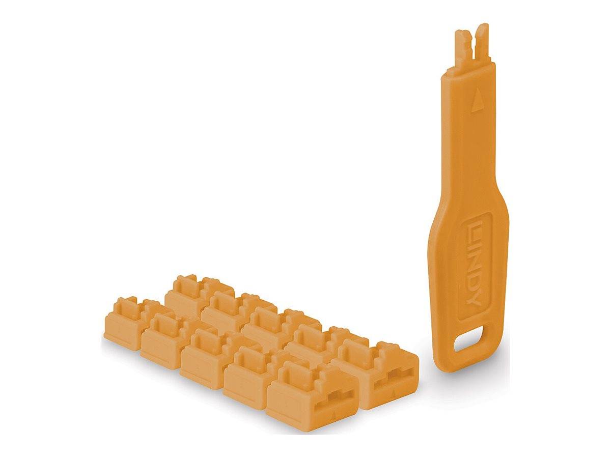 Lindy LAN-Portblockierung mit Schlüssel - orange