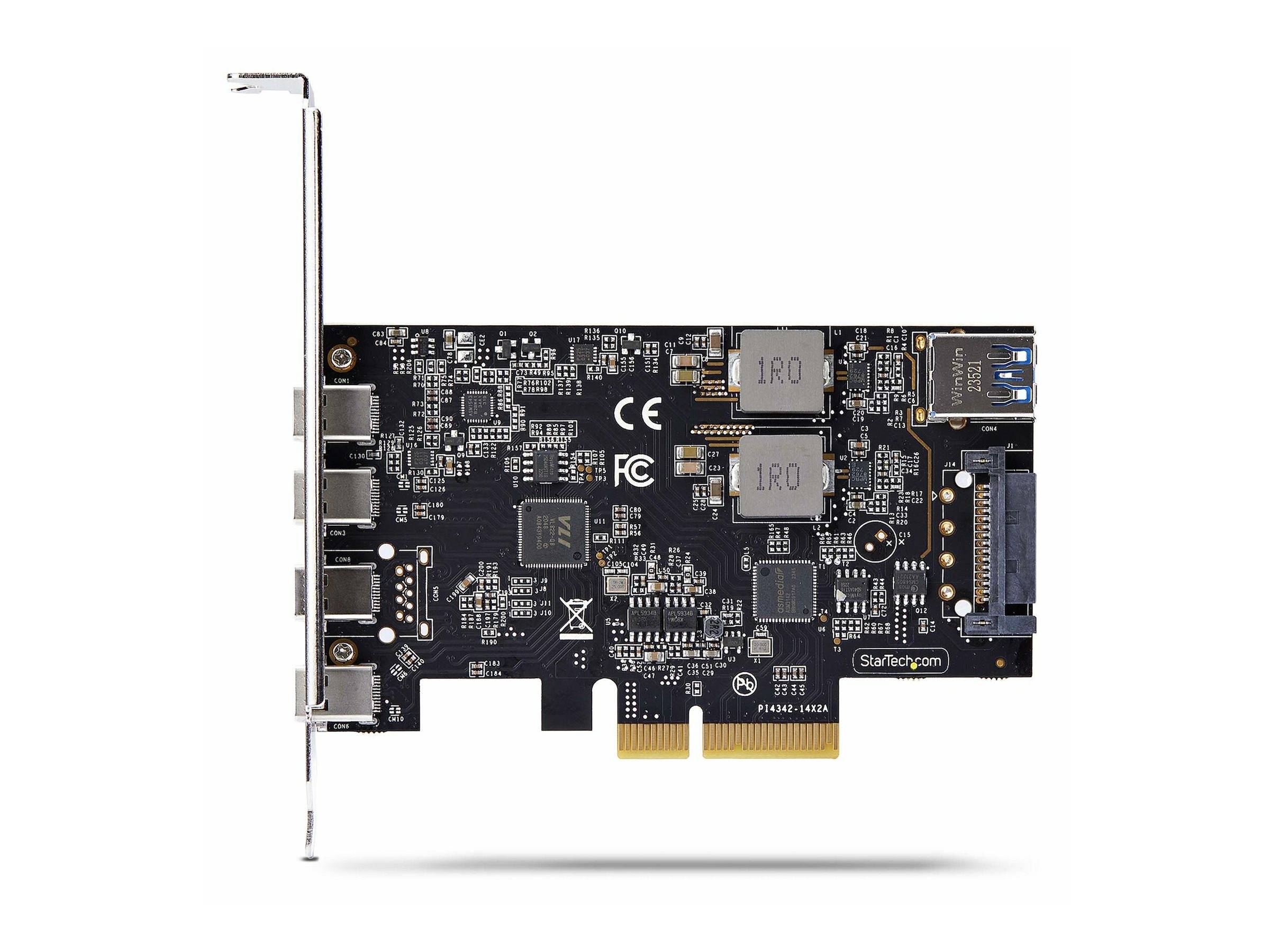 StarTech.com 5-Port USB PCIe Card, USB 3.2 10Gbps, PCI Express Card with 4x USB-C Ports, 1x USB-A Internal Port, USB PCI