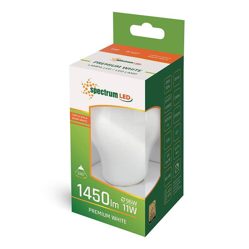 Spectrum LED E27 A67 Birnenform Filament matt 11W = 96W 230V 1450lm 340° Warmweiß 2700K