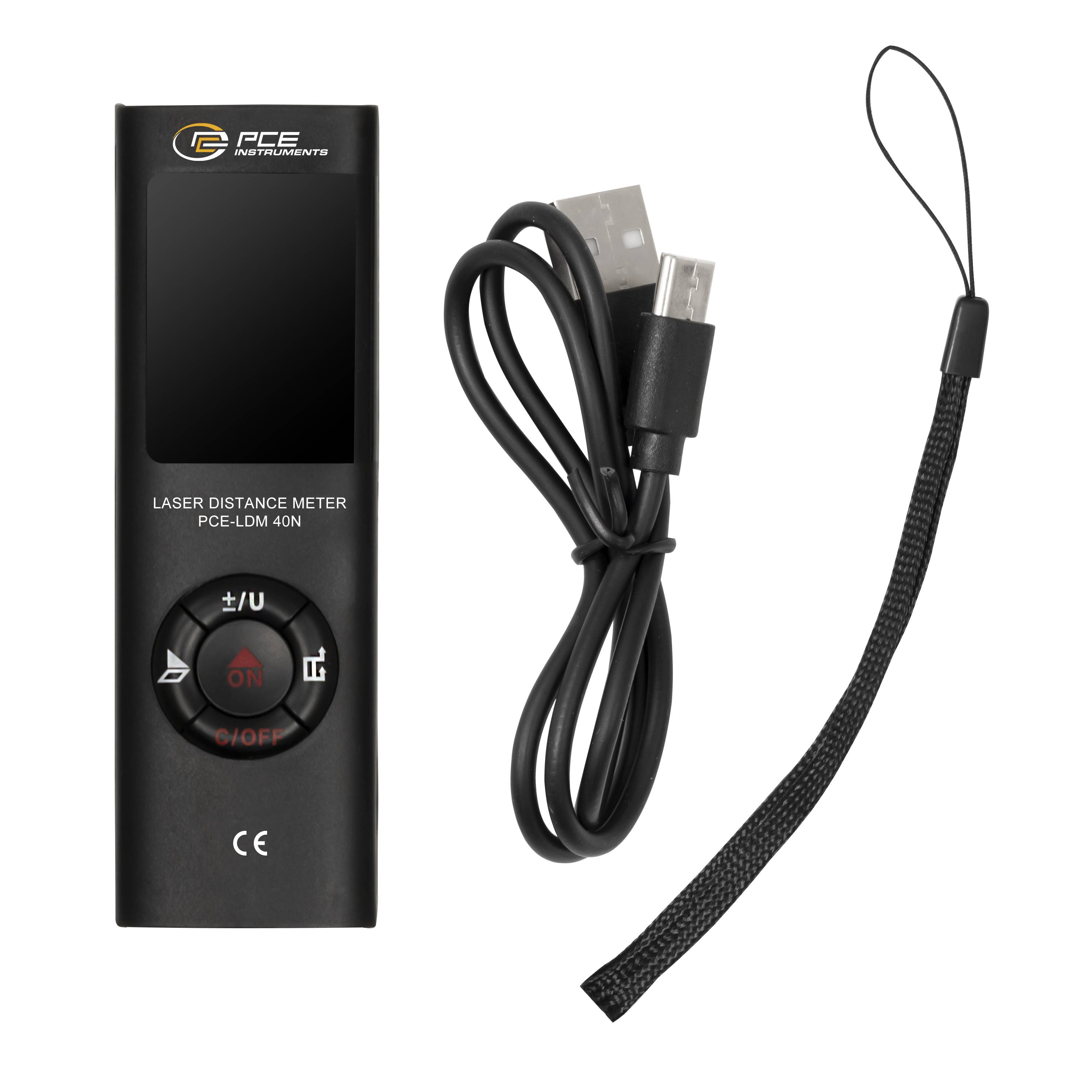 PCE Instruments Laser Entfernungsmesser PCE-LDM 40N |Volumen |Fläche |0,05 . 40 m |Auflösung 0,001m |Pythagoras Funktion