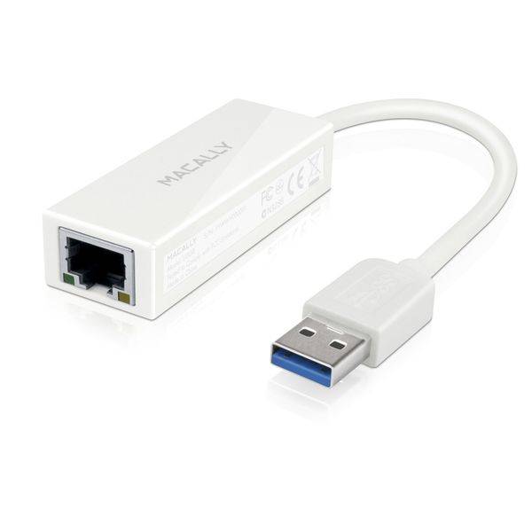 Macally U3GBA, USB 3.0 auf Gigabit Ethernet Adapter für Mac & PC, Alu