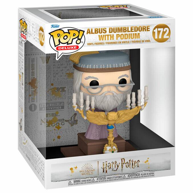 Harry Potter POP! Deluxe Vinyl Figur Deluxe Dumbledore w/Podium 12 cm