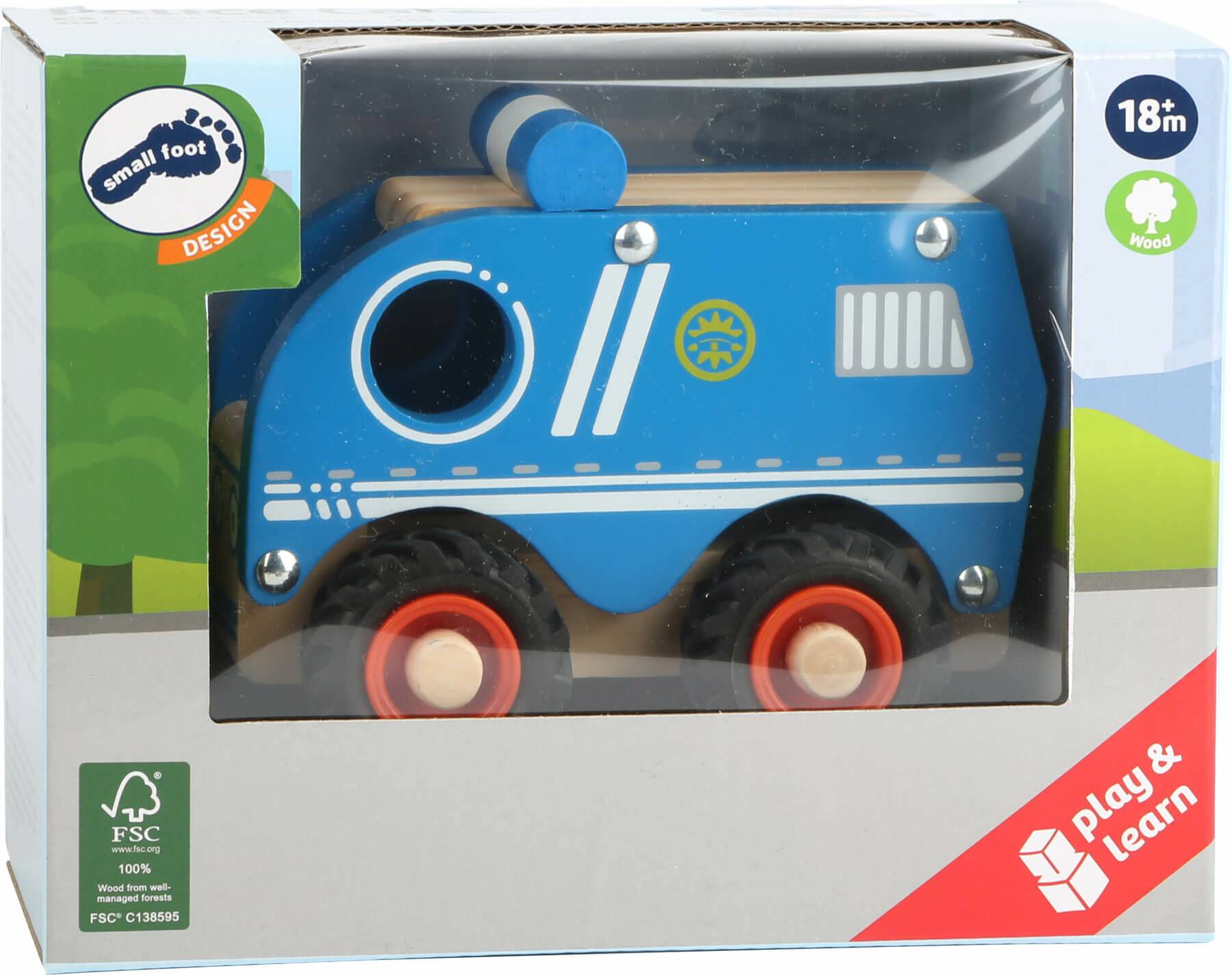 small foot 11077 Polizeifahrzeug aus Holz, ab 18 Monaten