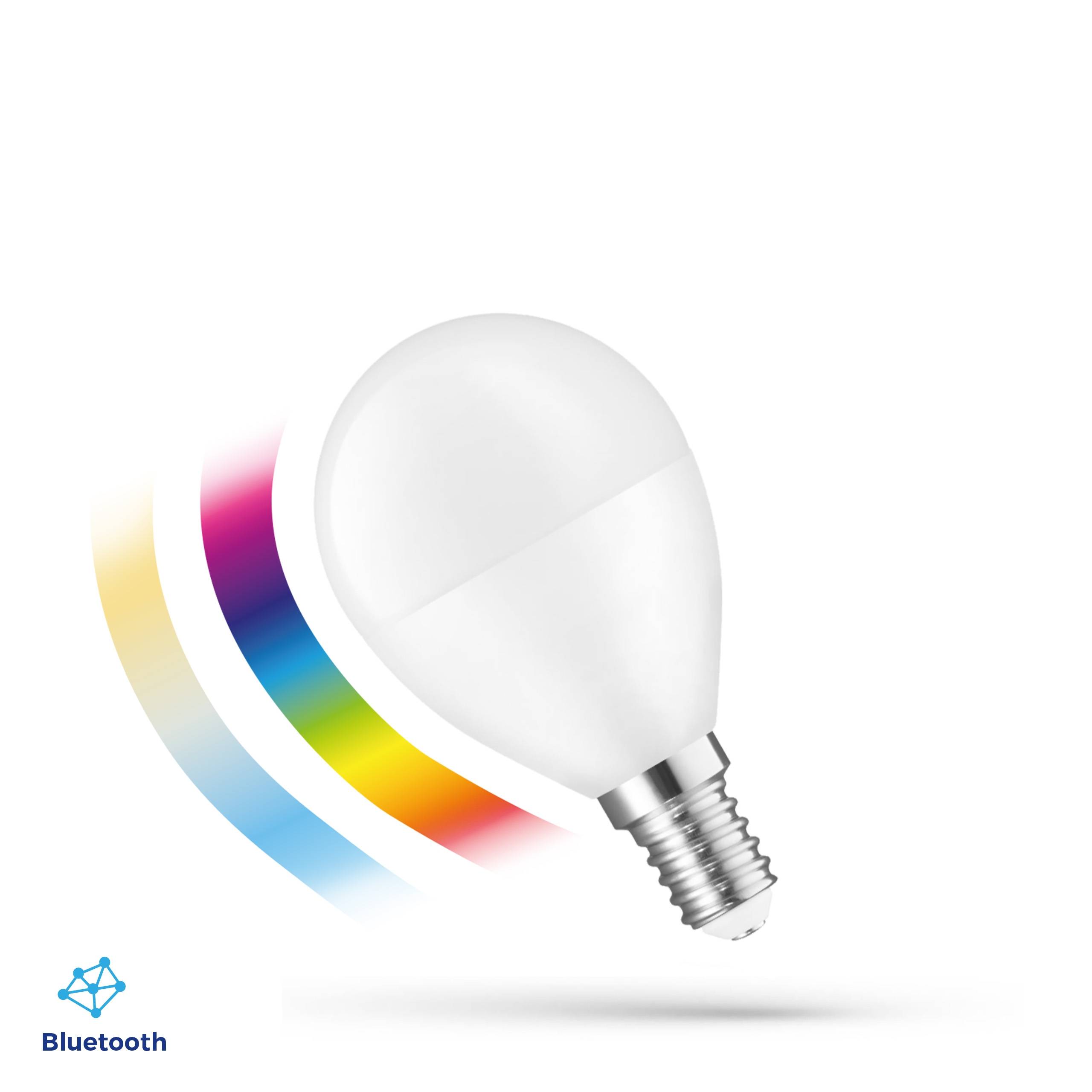 Spectrum LED E14 G45 EASY SMART APP 4,9W = 42W bunt 520lm BLUETOOTH 2700K-6000K DIMMBAR