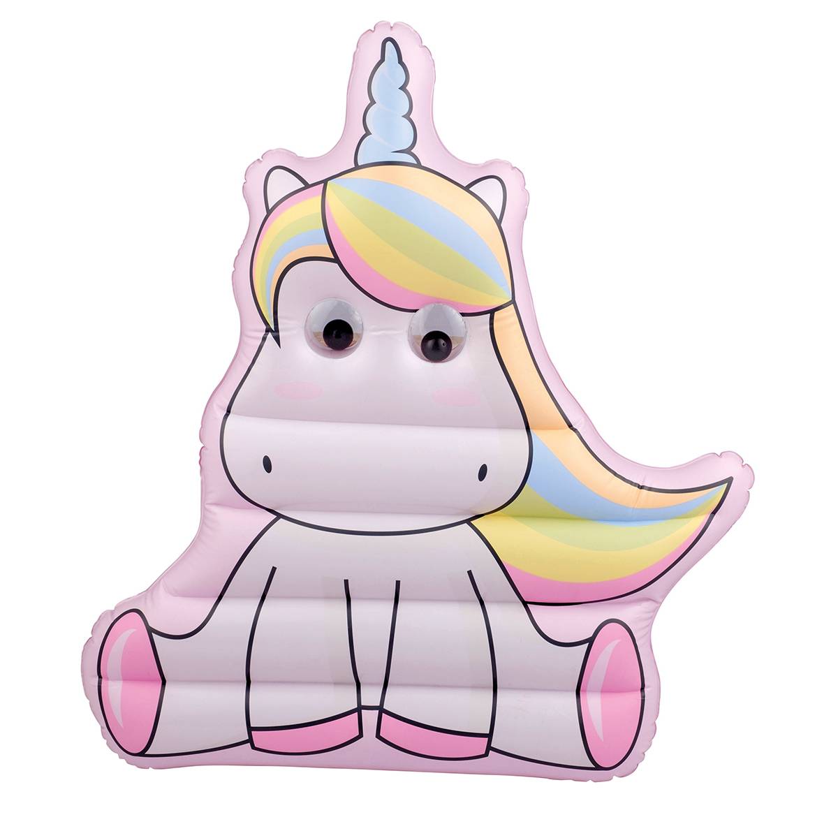 Happy People 77486 - Luftmatratze - Einhorn mit Wackelaugen (75x50cm) unicorn Kinder schwimmen