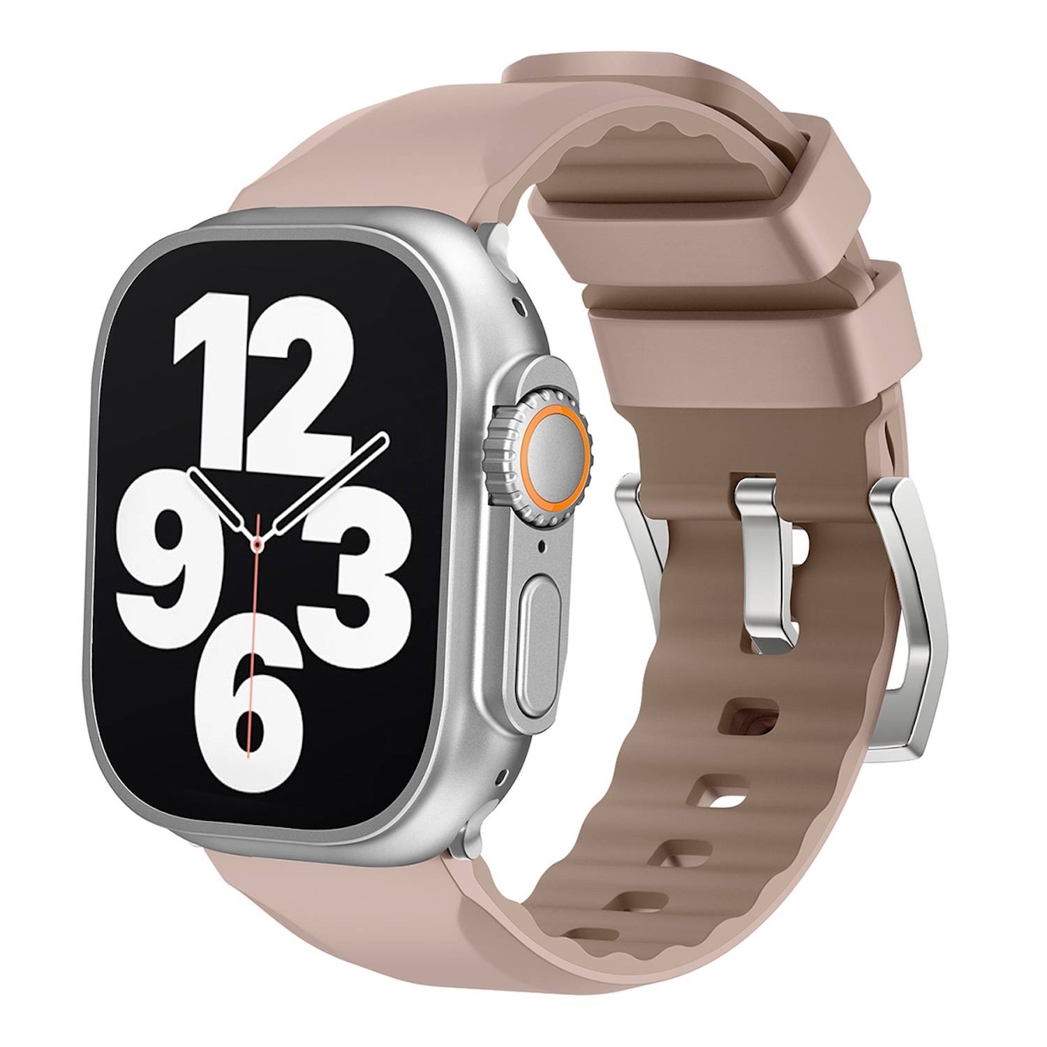 Für Apple Watch SE 2023 44mm Two Color Silikon Sport Arm Band Pink