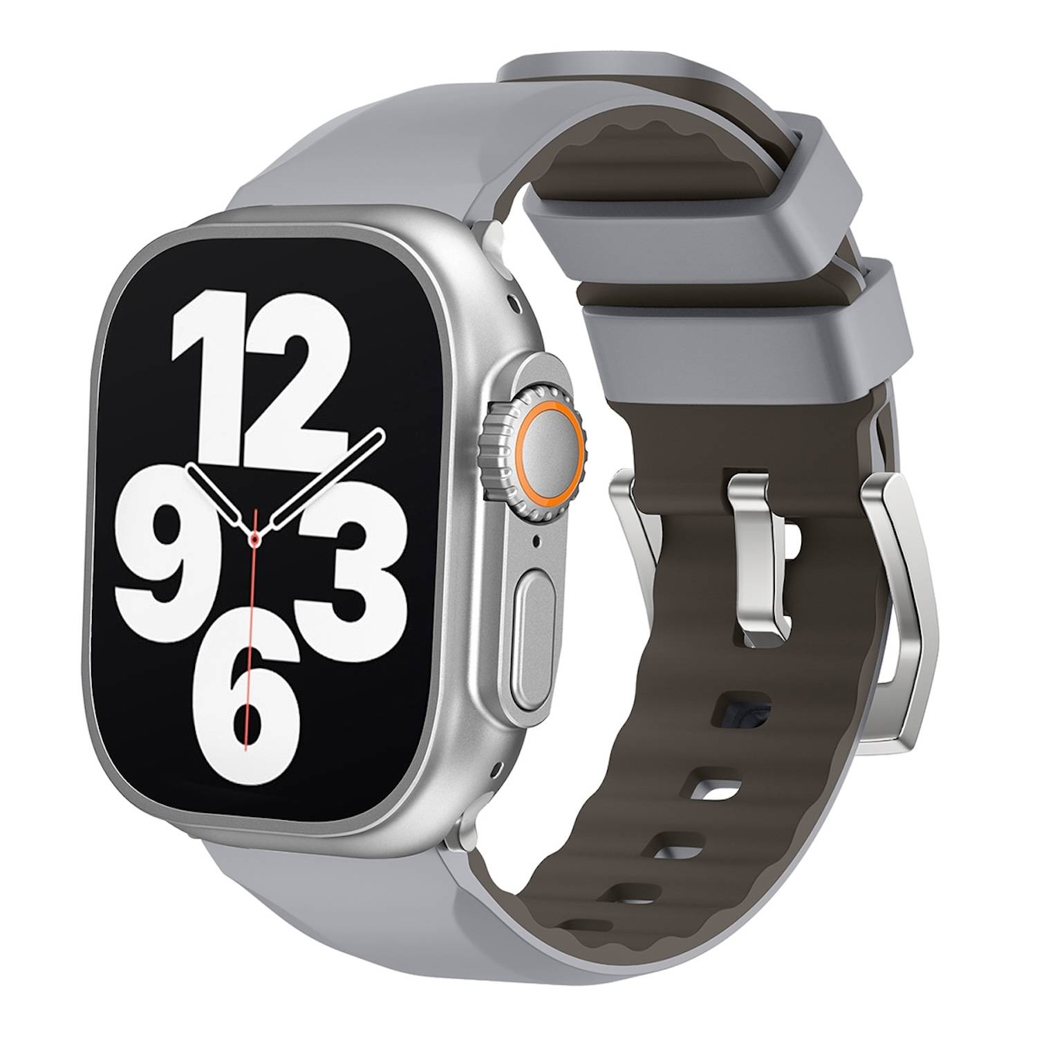 Für Apple Watch SE 2023 44mm Two Color Silikon Sport Arm Band Grau