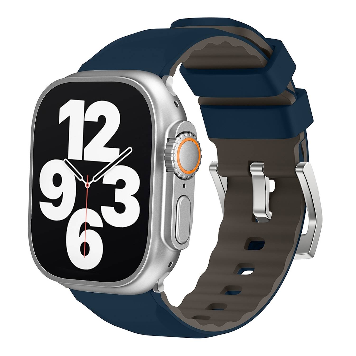 Für Apple Watch SE 2023 44mm Two Color Silikon Arm Band Dunkelblau