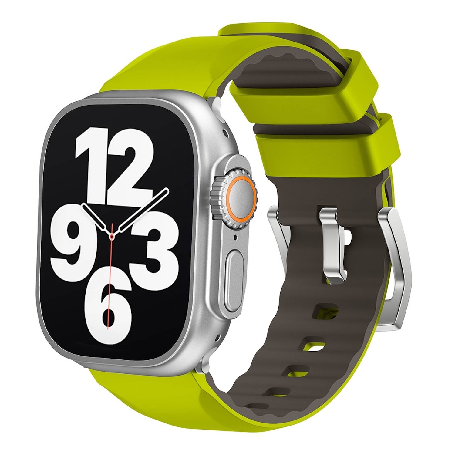 Für Apple Watch SE 2023 44mm Two Color Silikon Sport Arm Band Hellgrün