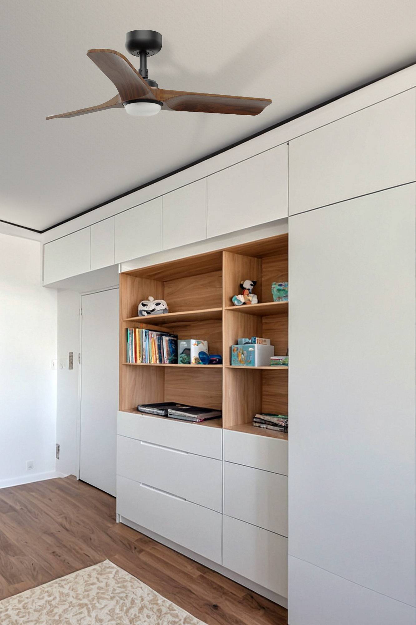 DC Deckenventilator Heywood S Schwarz mit LED