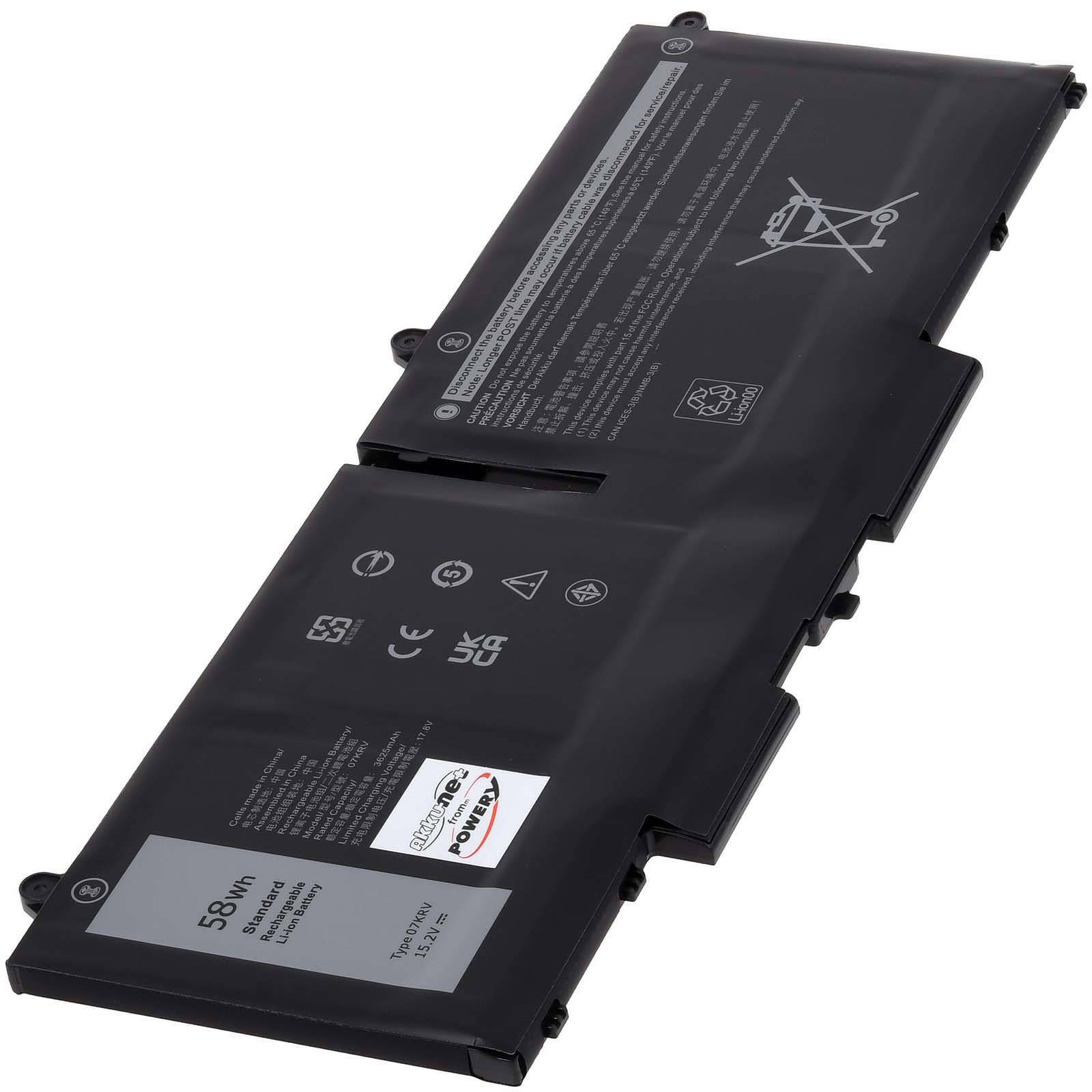 Powery Akku für Dell Latitude 14 7430 2-in-1 Laptop, 15,2V, Li-Polymer