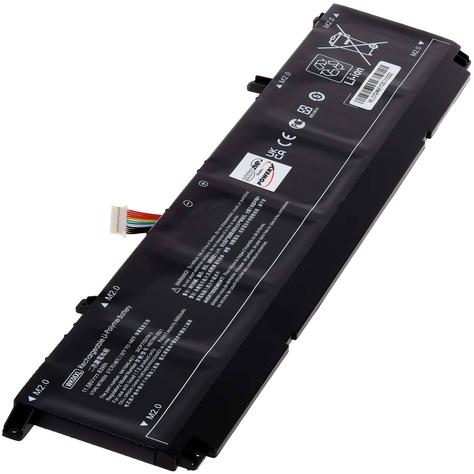 Powery Akku für Gaming-Laptop HP Omen 17-ck Serie, 11,58V, Li-Polymer