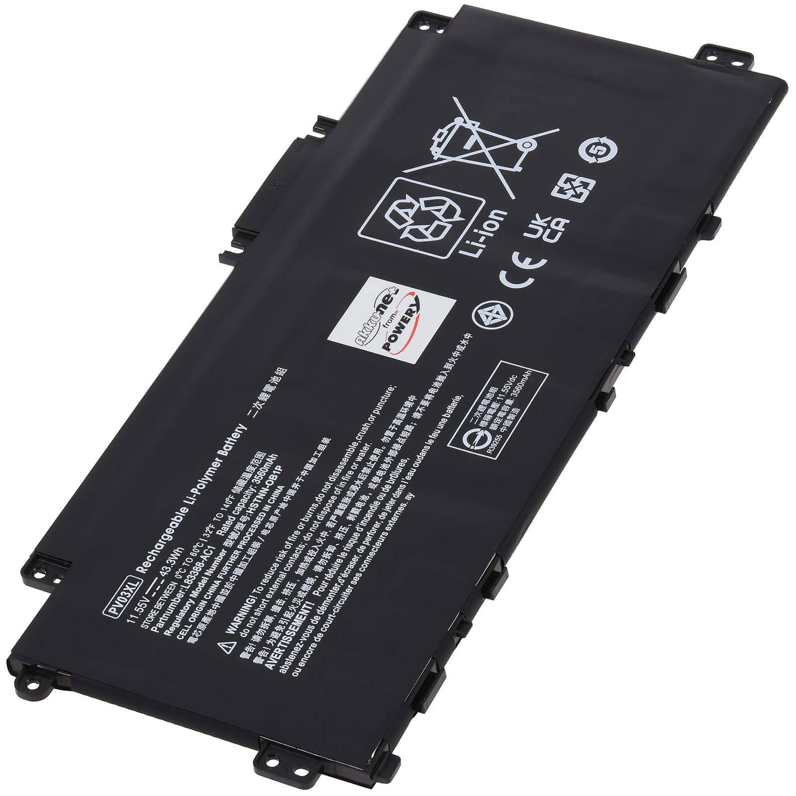 Powery Akku passend für Laptop HP Pavilion 13-bb0069TU Pavilion 13-BB0062TU Typ PP03XL, 11,55V, Li-Polymer