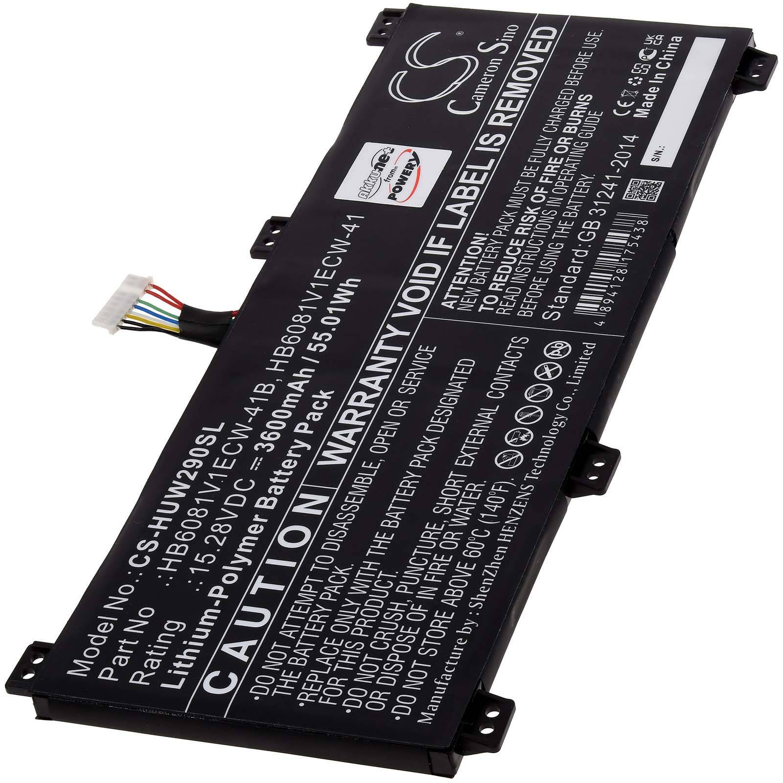 Powery Akku für Huawei MagicBook Pro 2020 Laptop, 15,28V, Li-Polymer