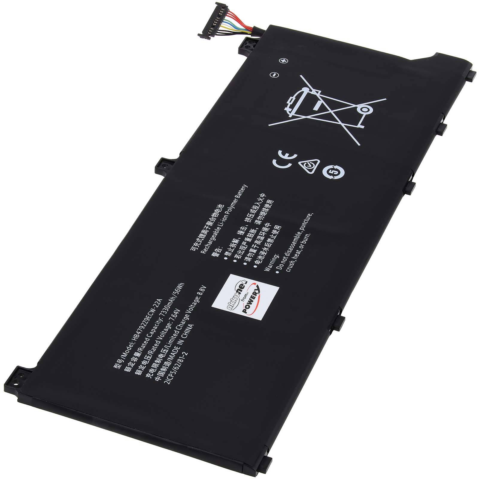 Powery Akku passend für Laptop Huawei MagicBook X14 MagicBook 15 Ryzen 2021 Typ HB4792Z9ECW-22A, 7,64V, Li-Polymer