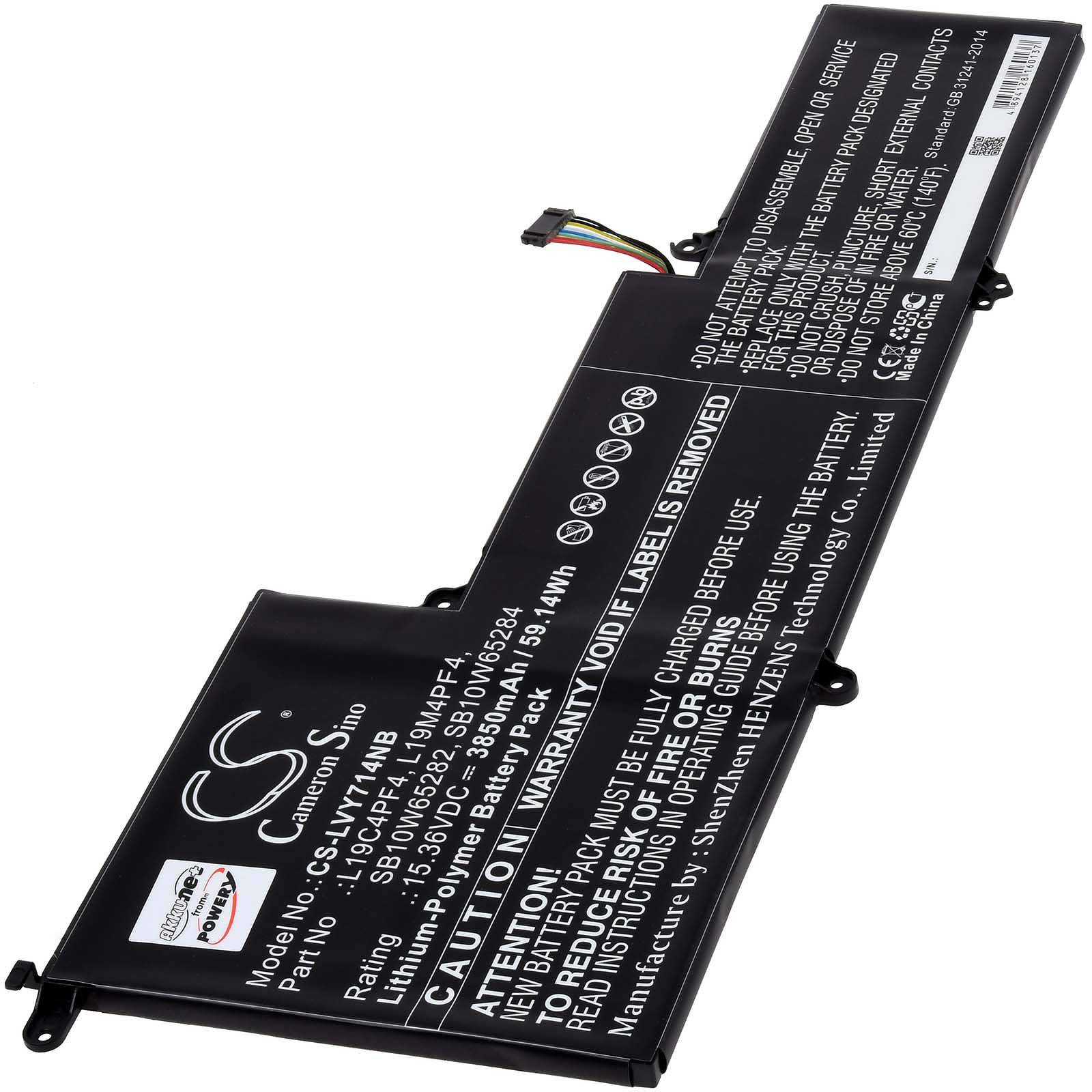 Powery Akku für Lenovo Yoga Slim 7 14ITL05 82A3009ERU Laptop, 15,36V, Li-Polymer