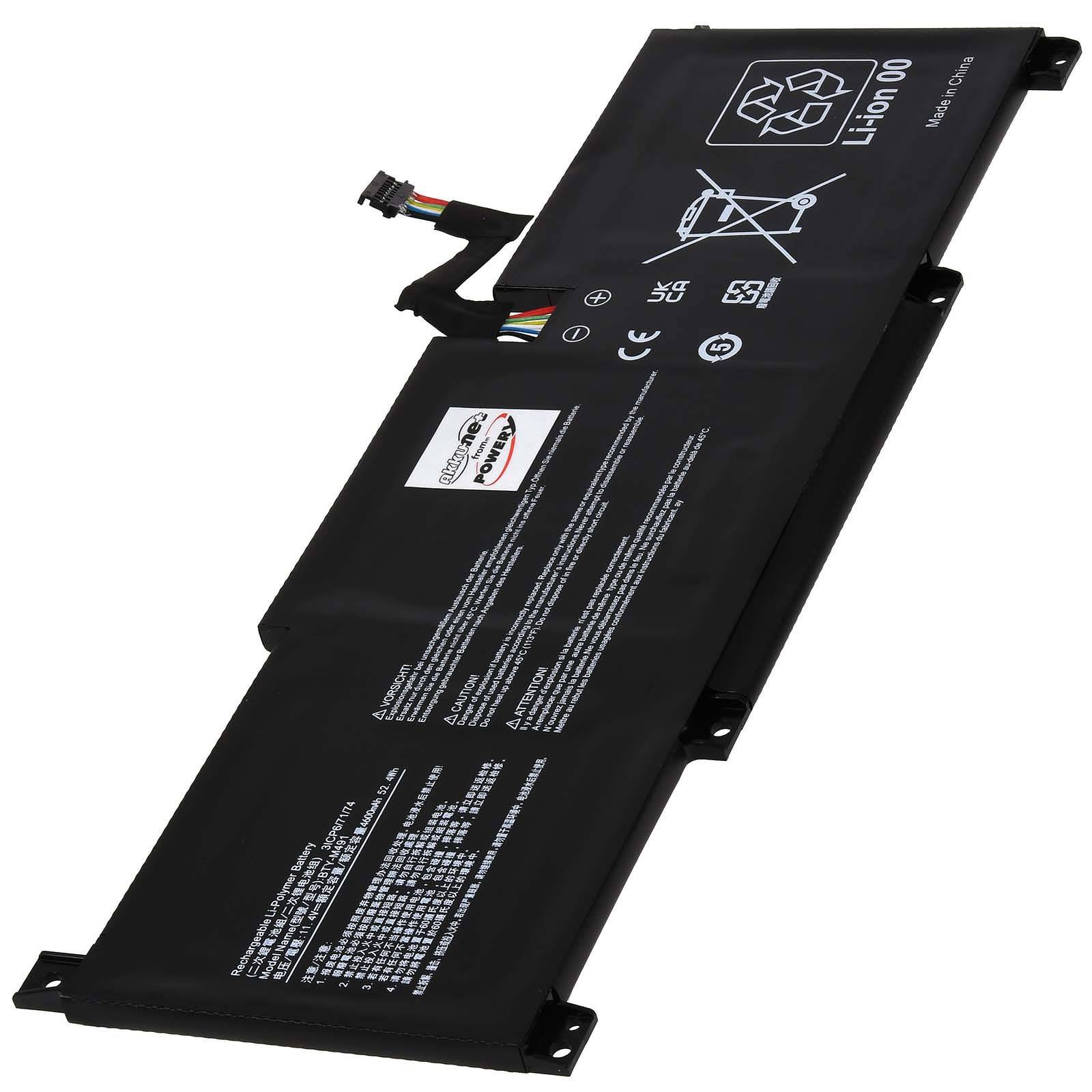 Powery Akku für MSI Modern 15 A5M-010XES Laptop, 11,4V, Li-Polymer
