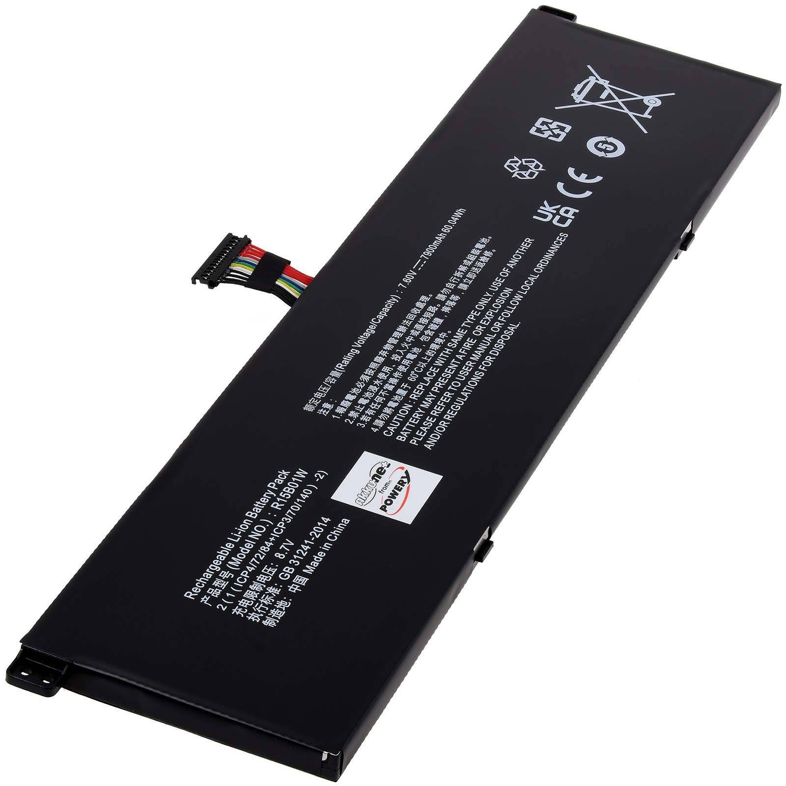 Powery Akku für Xiaomi Mi Pro 15.6 i3 8130U/4GB/256GB Laptop, 7,6V, Li-Polymer