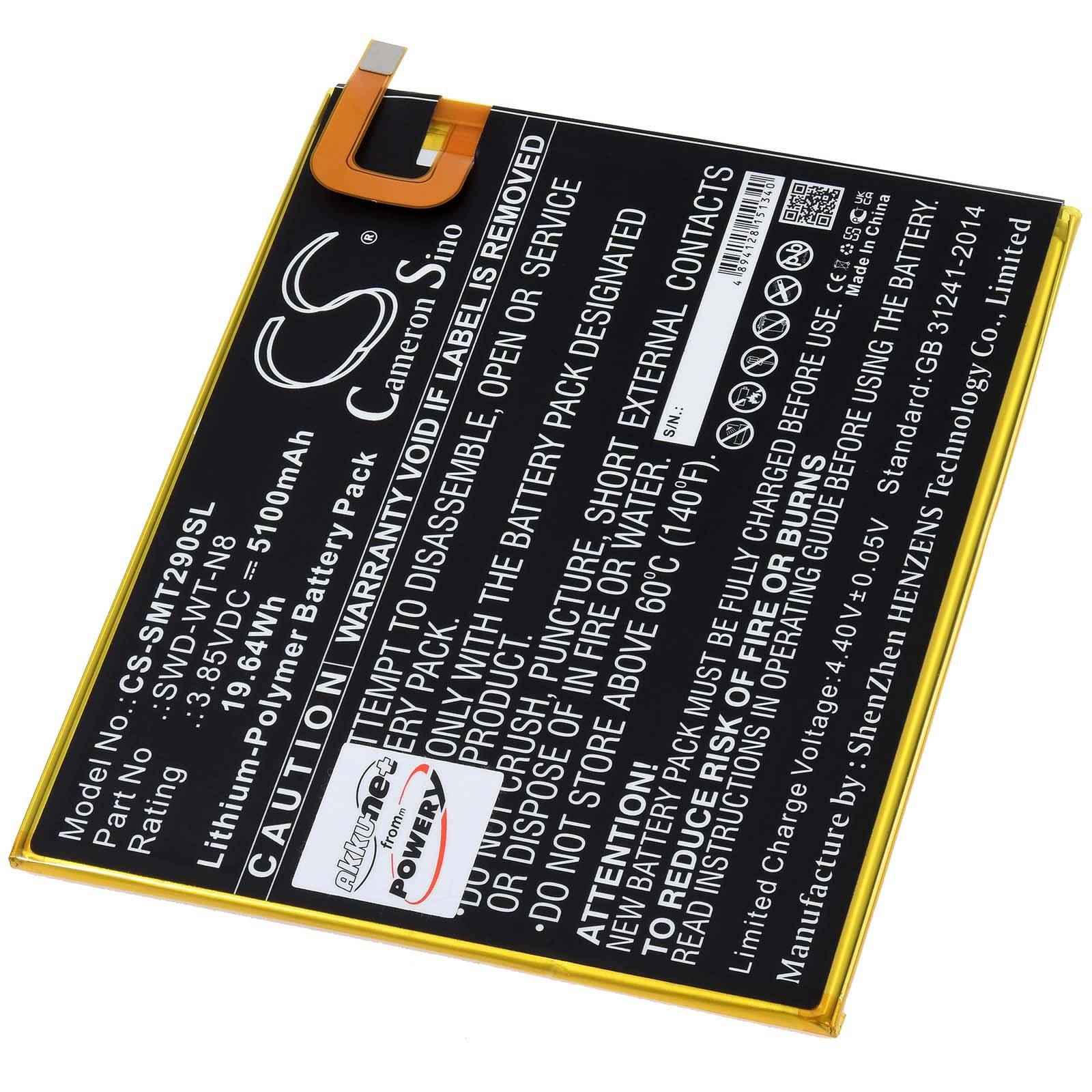 Powery Akku für Samsung SM-T290 Tablet, 3,85V, Li-Polymer