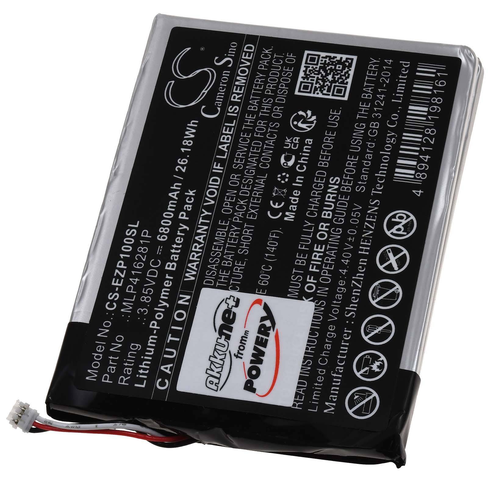 Powery Akku passend für Kamera Türspion ezviz DP1S Typ MLP416281P, 3,85V, Li-Polymer